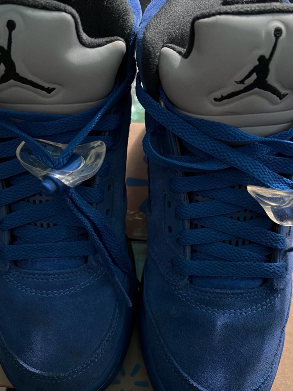 Jordan Men's Suede Sneakers in Royal Blue with Black Jumpman